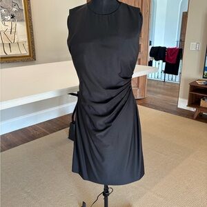Theory Black Draped Dress